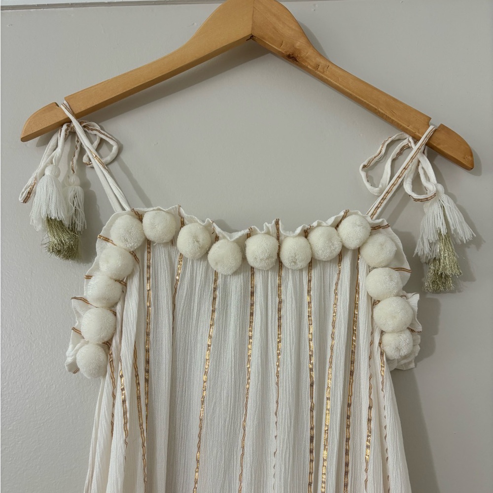 Gianni Bini Cream and Gold Maxi Dress